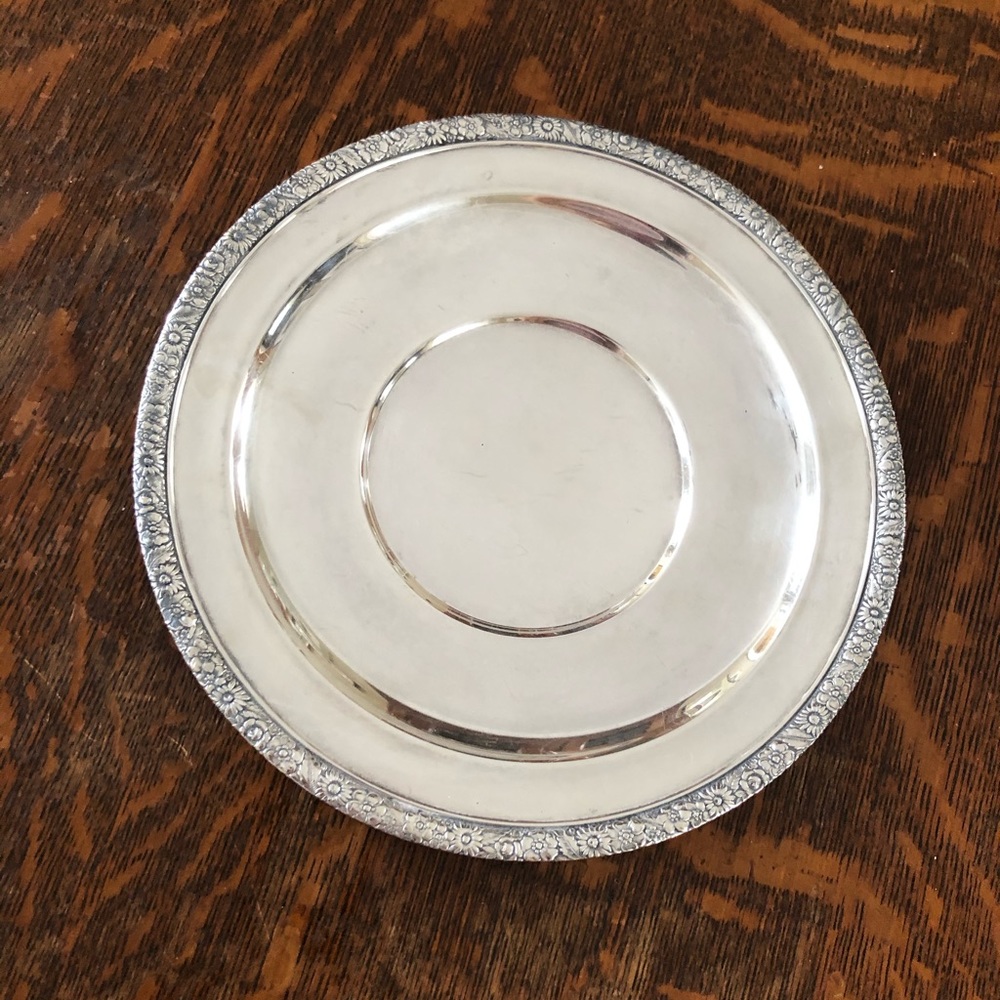 Round silver plated platter